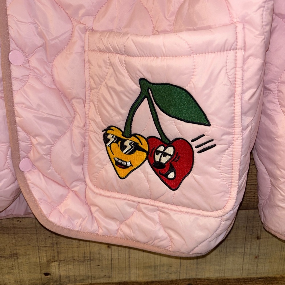 First Row Denim men's pink quilted puffer jacket - Picture 3 of 7